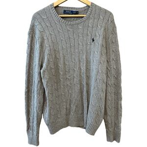 Y2K Ralph Lauren Knit Cool Grey Crewneck Sweater Men’s Size Large